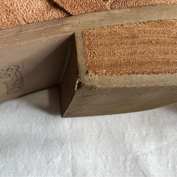 Carlos By Carlos Santana Breckin Strappy Leather Suede Booties 8.5 Tan - Picture 9 of 12